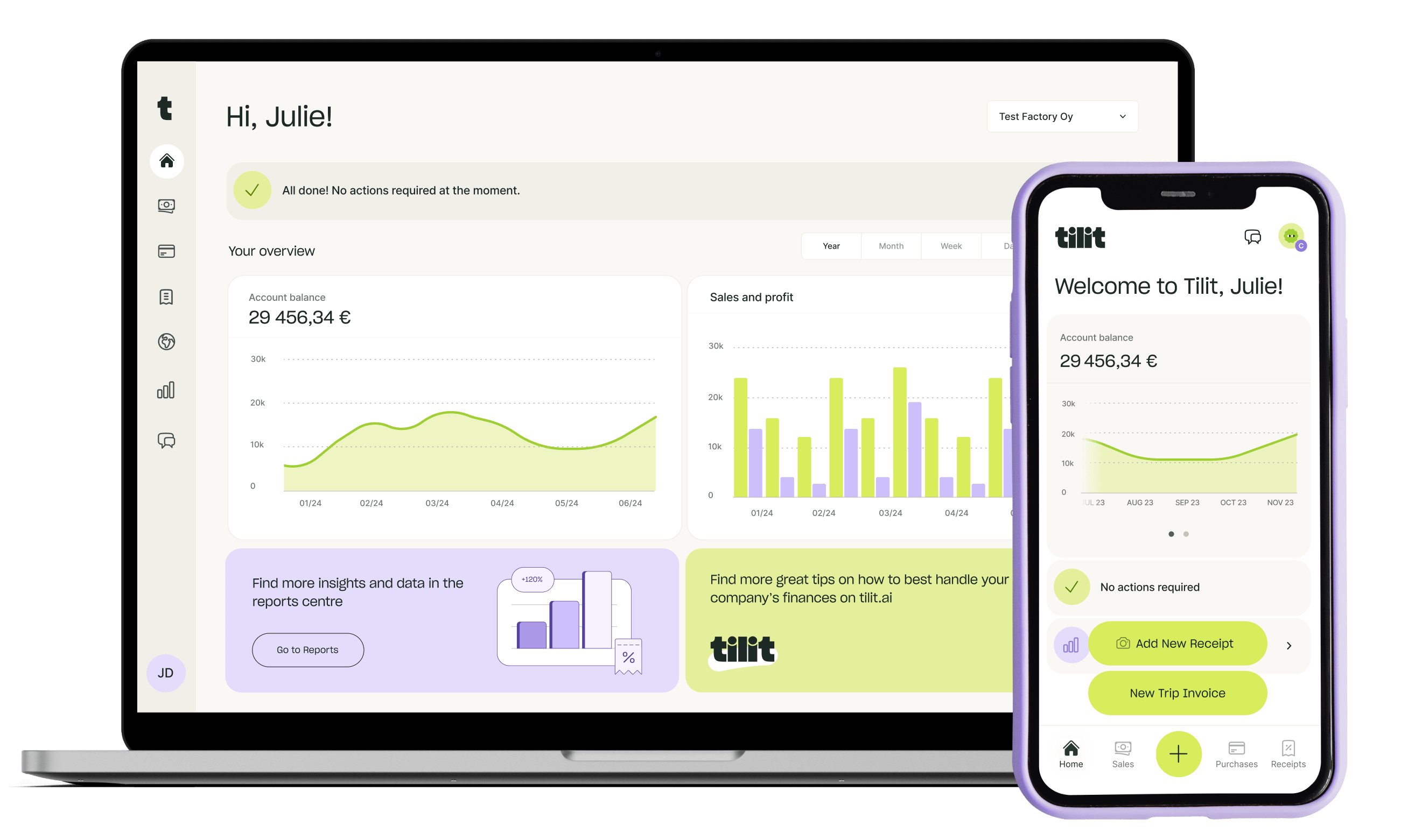 Tilit web and mobile application