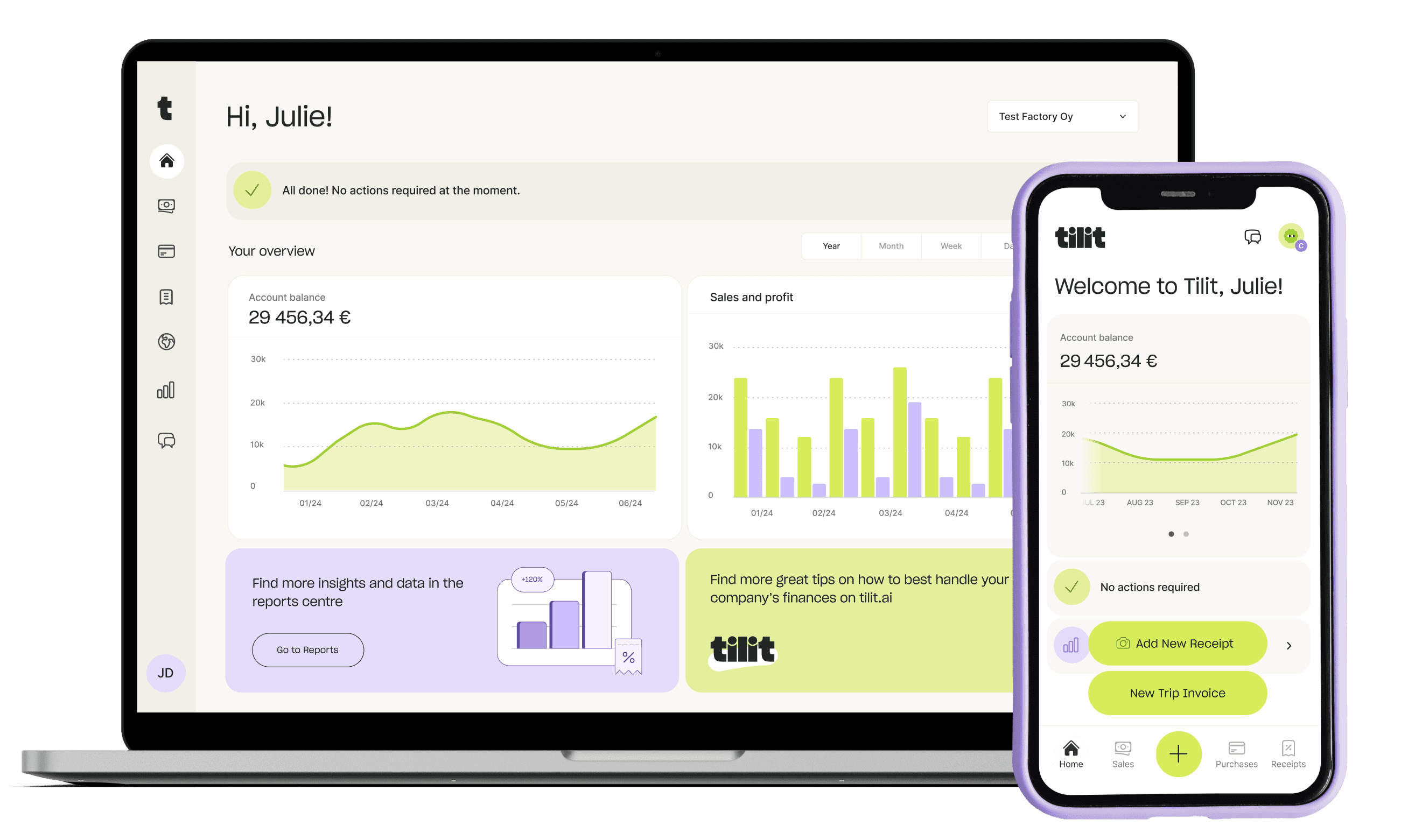 Tilit web and mobile application