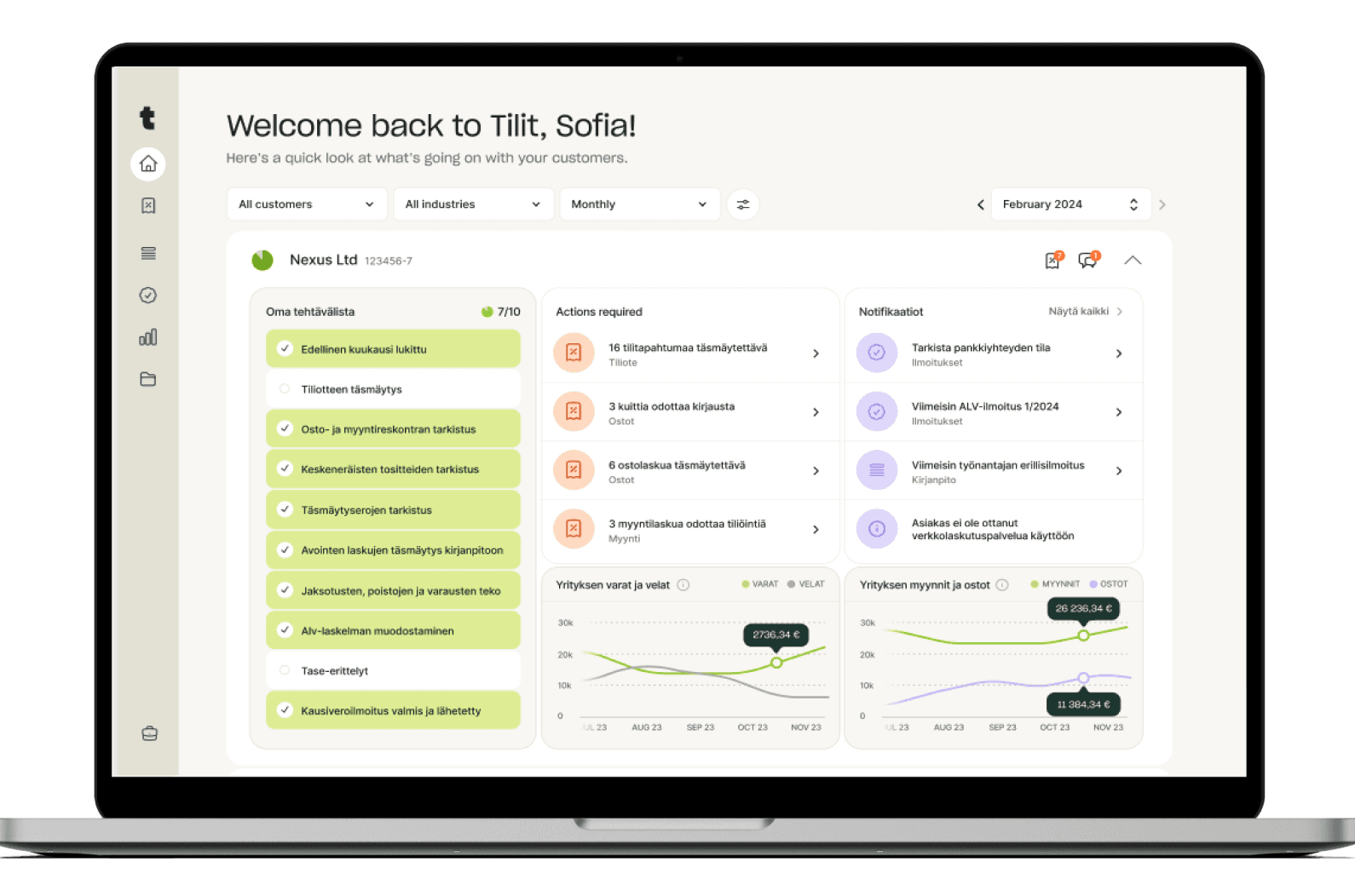Tilit.ai accounting software user interface